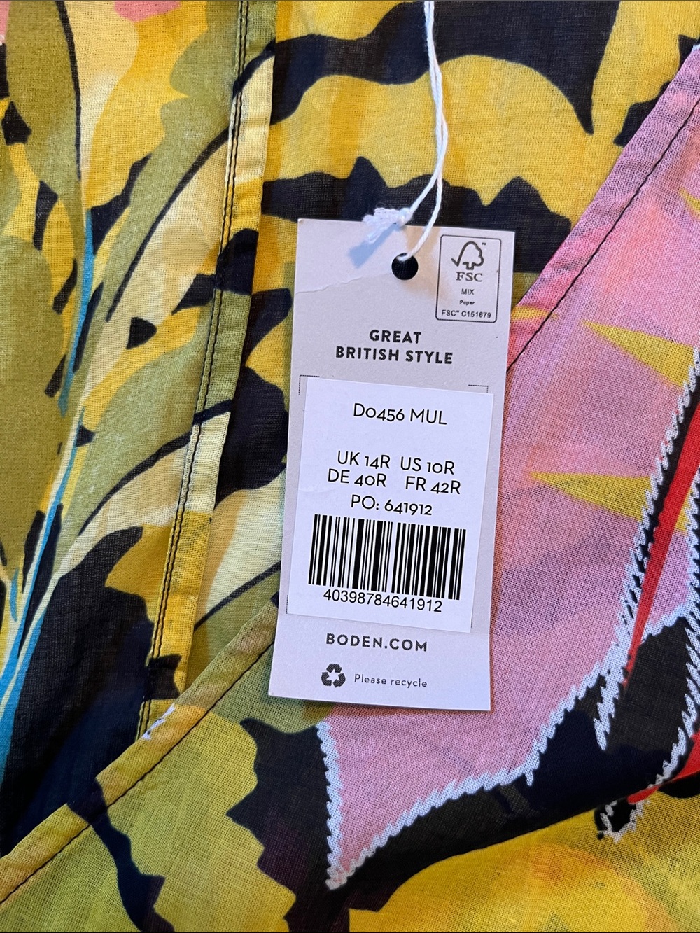 Boden Tropical Parrot Maxi Dress in Black, Pink, Yellow, Blue - Picture 4 of 6